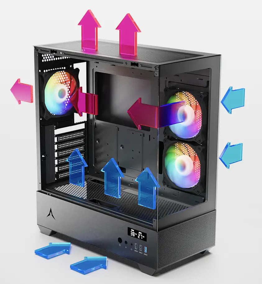 SPIRE Marine U30P RGB BLACK behuizing - PC gamer case - Tempered glass Spire