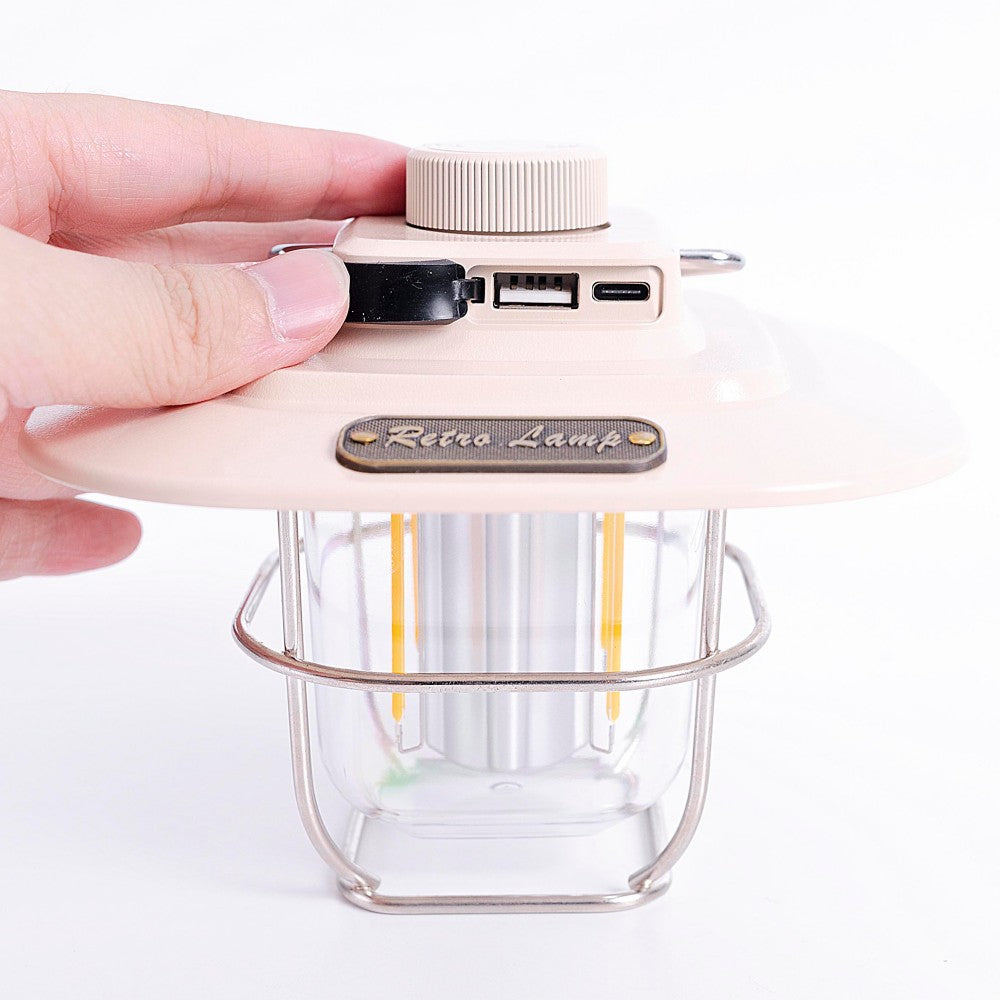 Outdoor-Campinglampe - USB-Ladeanschluss - Lichtdimmeffekt - Schwarz