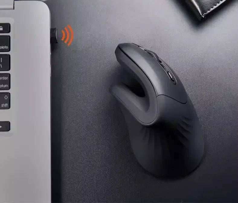 Ergonomische draadloze muis - Verticaal design met 6-knops functionaliteit Delux