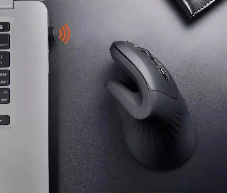 Ergonomische draadloze muis - Verticaal design met 6-knops functionaliteit Delux