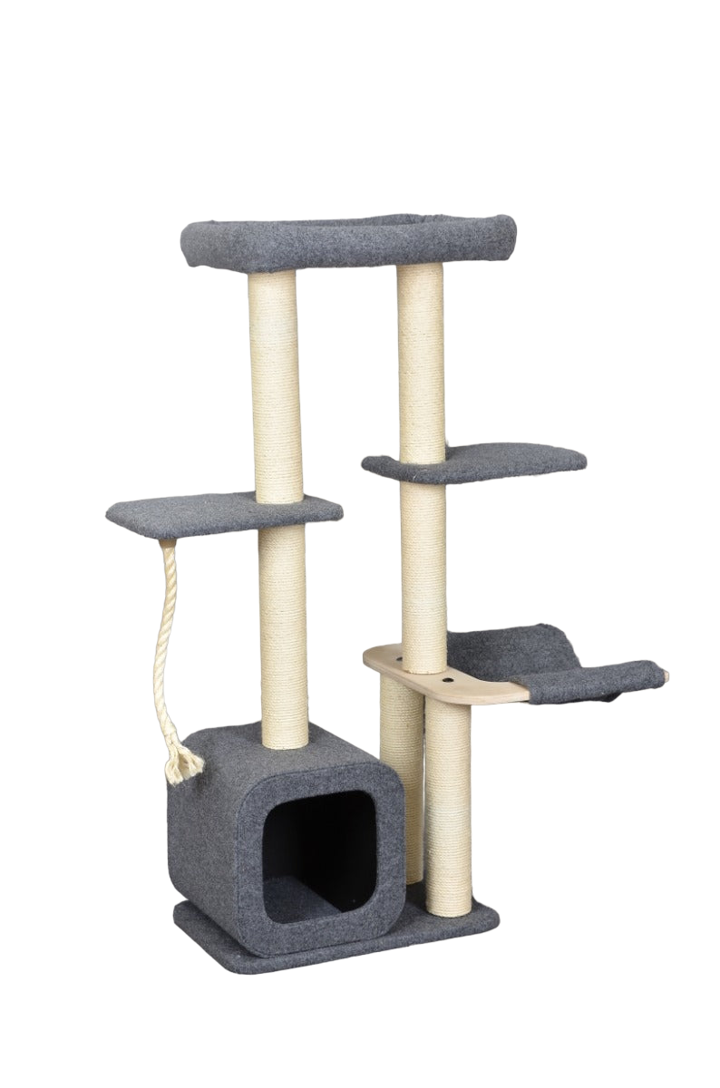 Bello - Katten Krabpaal - Klimboom - Kattenmeubel - Grijs SpirePets