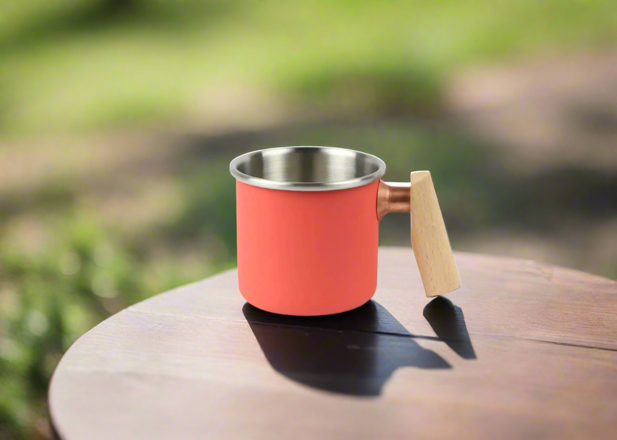 Emaillebecher - Campingbecher Trinkbecher - Kalas-Serie - 400ml - Farbe Rot