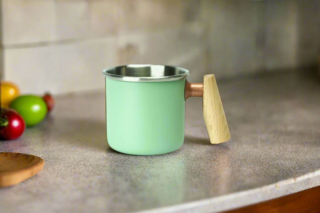 Kampeer beker van roestvrij staal - kalas - 400ml - kleur mint groen