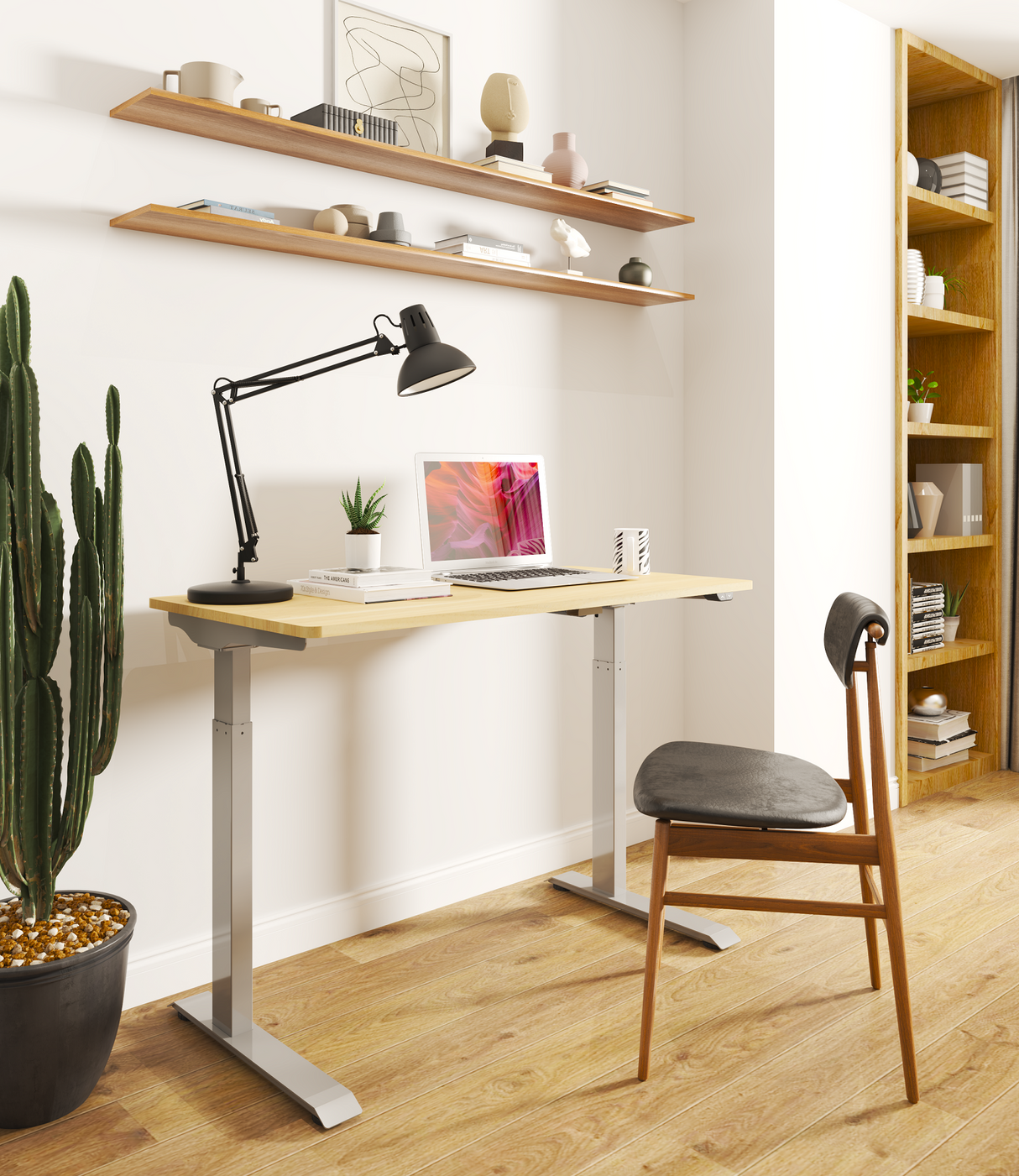 Spire Sitz-Steh-Schreibtisch – ergonomischer Arbeitsplatz – höhenverstellbar – max. Höhe 123 cm – Mindesthöhe 73 cm