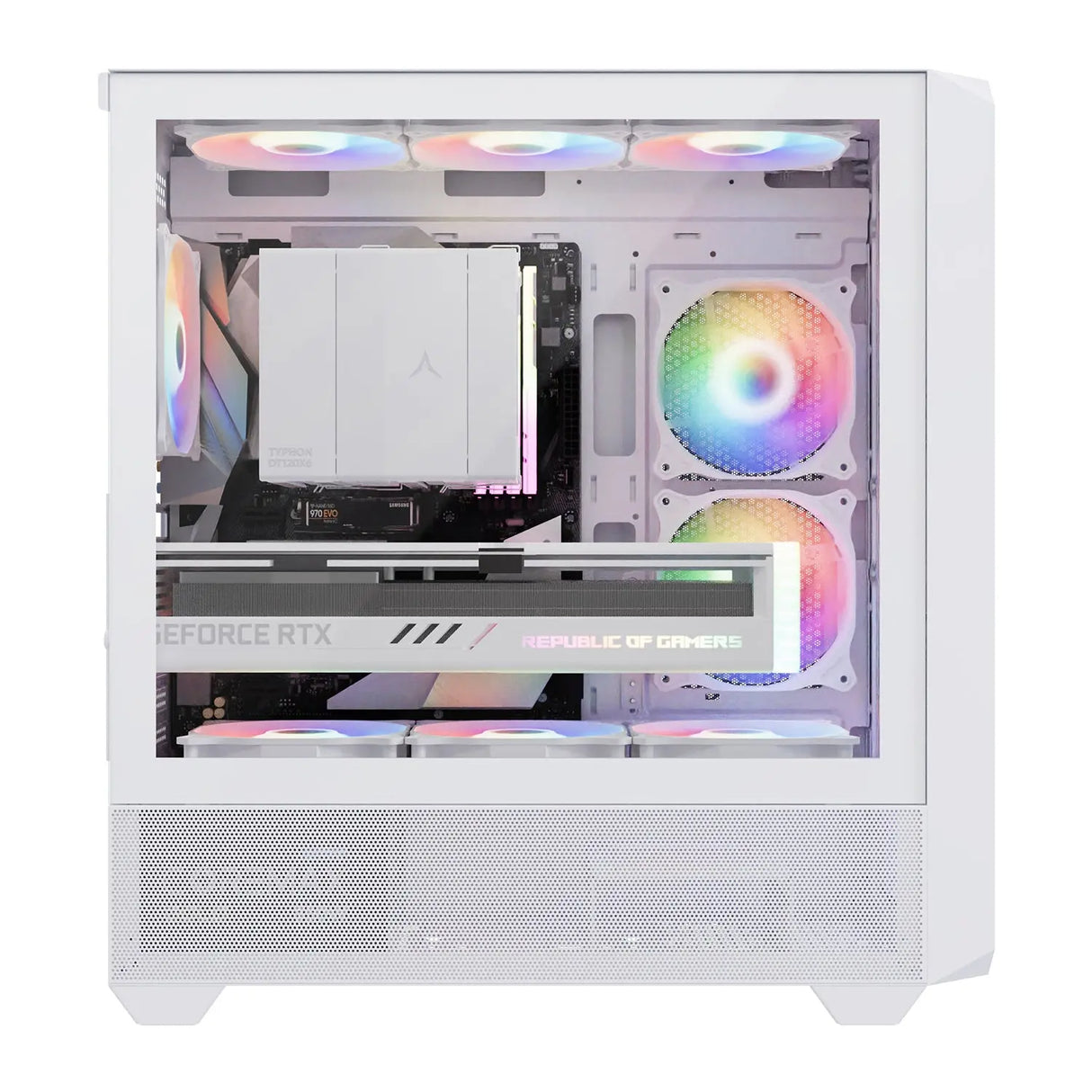 PC gamer case - G30 WHITE TRUE FORCE - Tempered glass Spire