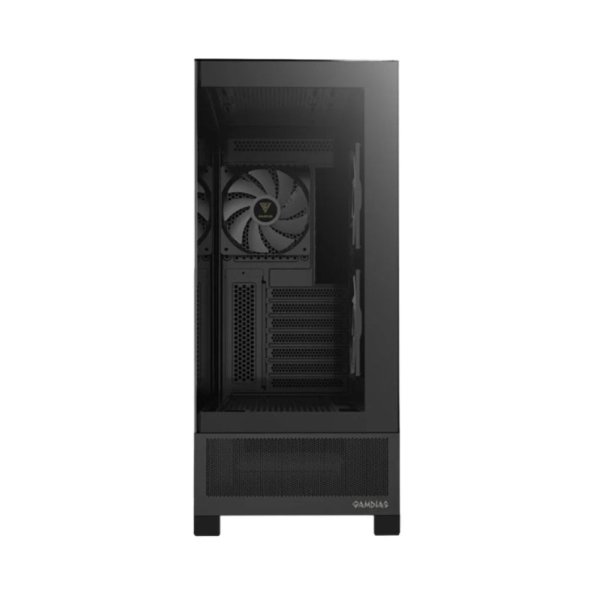 Gamdias Atlas M1 Aquarium Gaming Case Zwart met Temperatuur Display - Computer Behuizing met ARGB LED Verlichting