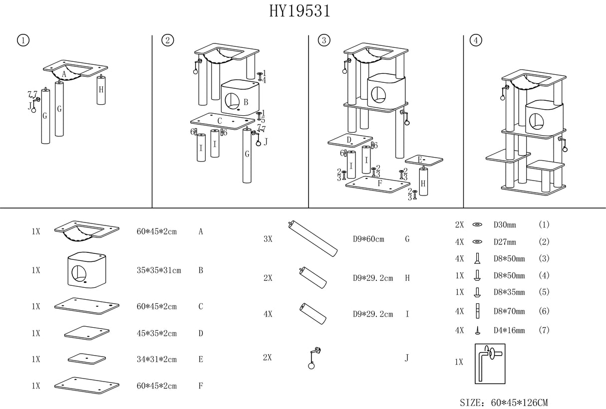 Krabpaal Belle - klimboom - krabmeubel - krabpaal groot SpirePets