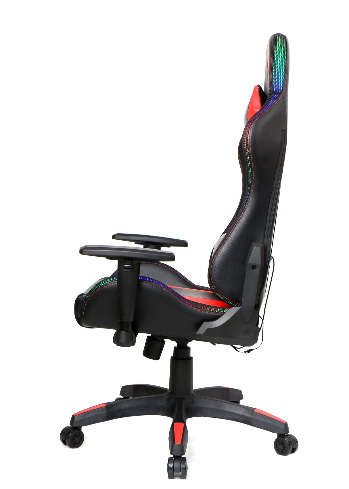X2 Gaming Stoel - Met nekkussen Verstelbaar - RGB Lichten - Ergonomisch - Bureau Stoel - PVC leer - Nylon Wielen - 54x69.5x133cm (LxWxH) Spire