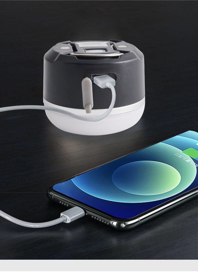 Kampeer LED Lamp met ophanghaakjes en magneet - oplaadbaar via USB type C