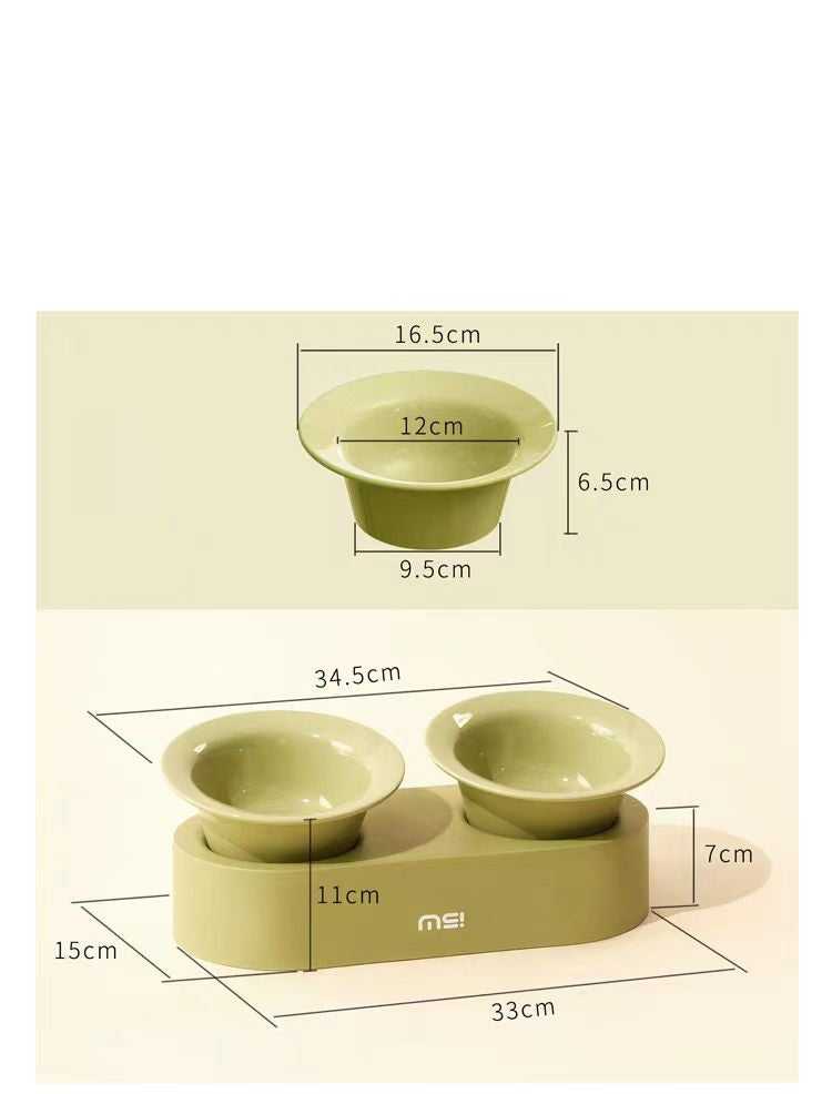 Keramische kattenvoer- en drinkbak set met verhoogd ontwerp – stijlvol en ergonomisch SpirePets