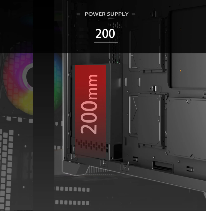 Sahara gaming behuizing - Gehard glas - Zwart - RGB compatible Sahara