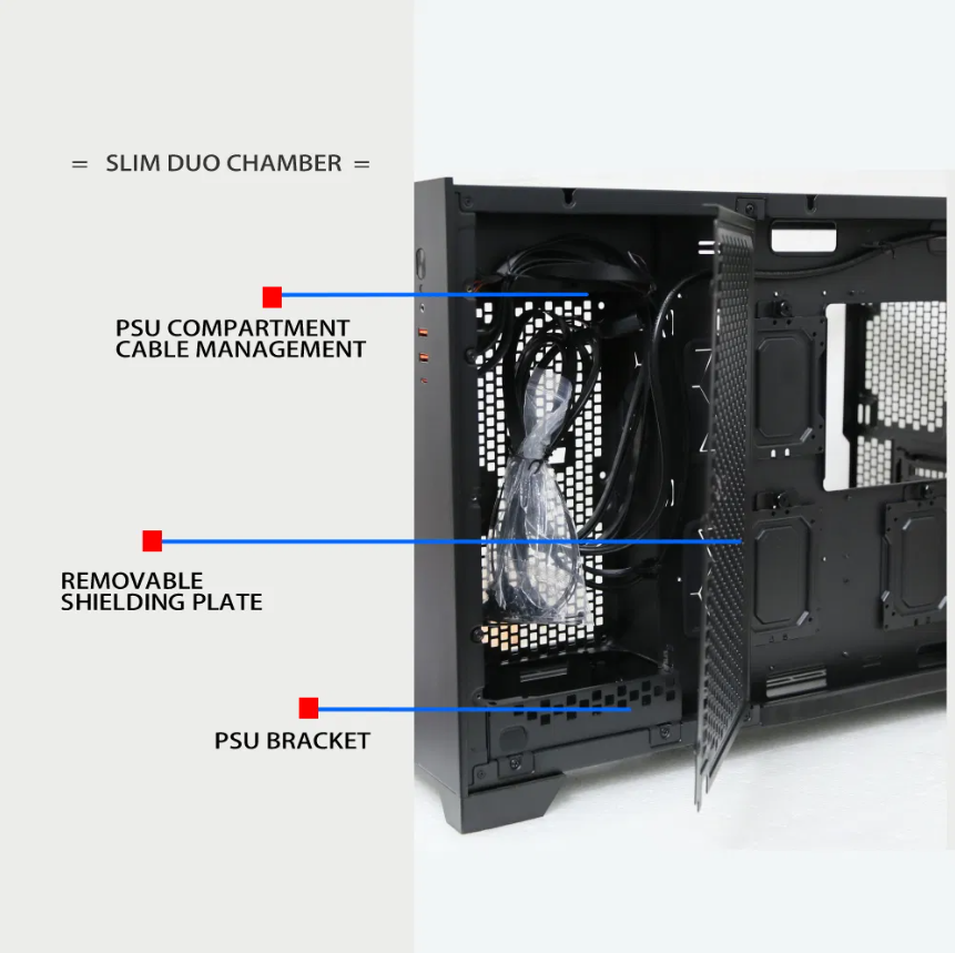 Sahara gaming behuizing - Gehard glas - Zwart - RGB compatible Sahara