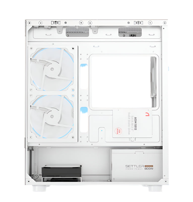 PC behuizing - gamer case - U20M WHITE - Tempered glass - RGB