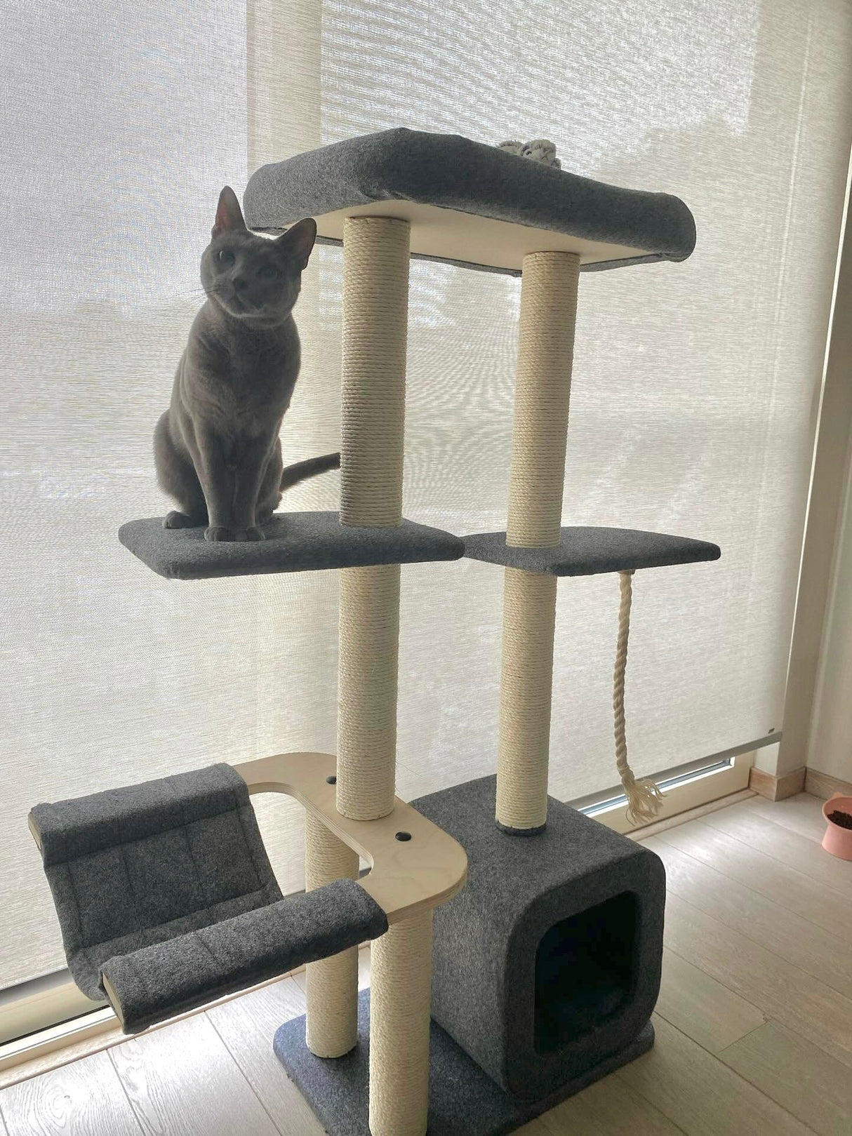 Katten krabpaal Candy - klimboom - krabmeubel - grijs SpirePets