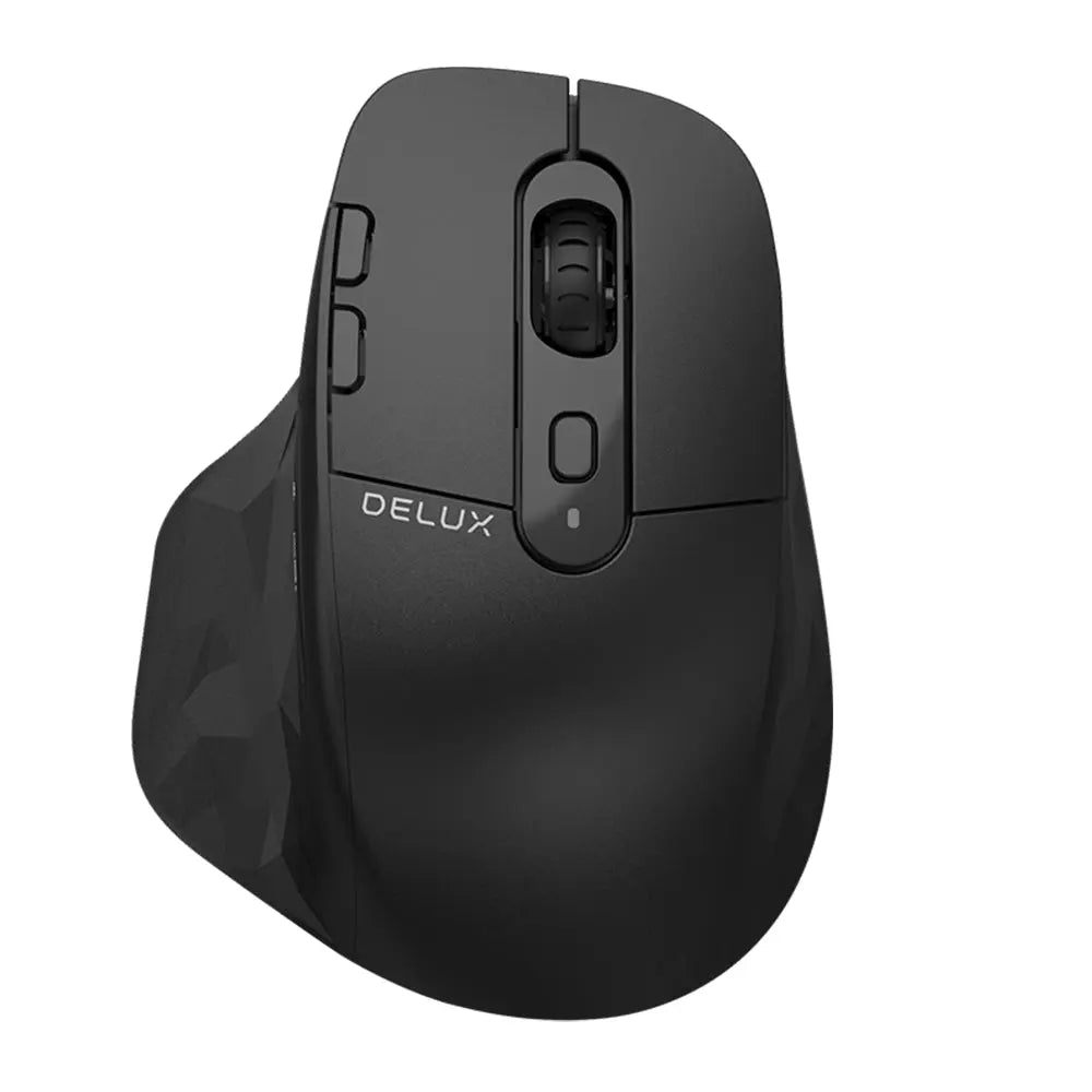 Delux M912 Draadloze Ergonomische Muis - Bluetooth - Zwart - Semi Verticale muis - 121.3x90.7x45.1mm Coolgods