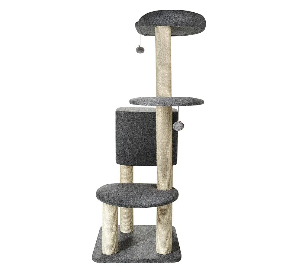 Luxe Krabpaal voor Katten | Cindy | 5 Niveaus | 7 Sisal krab Kolommen | Pluche Bed Coolgods