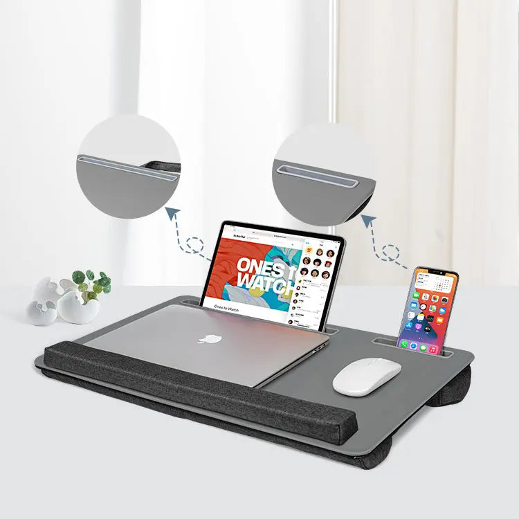 Laptop Standaard | Smartphone Houder | Ergonomische standaarden | Polssteun | Ruimtebesparend en draagbaar | Leer | Maximaal 17 inch Coolgods