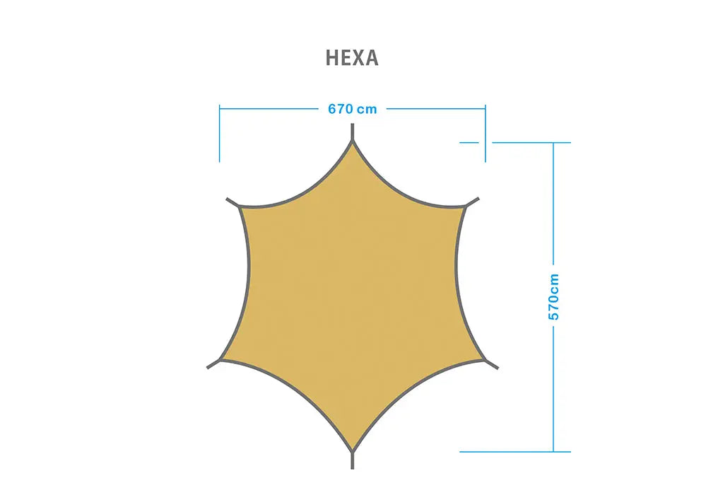 Truvii tent Hexagon - Zonnenscherm - Duurzaam en waterbestendig 570 x 670 cm - Coolgods.nl