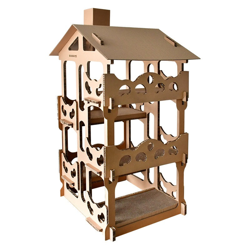 Cat house - Durable playhouse for cats and cats - Cardboard Dimensions 535*310*705mm