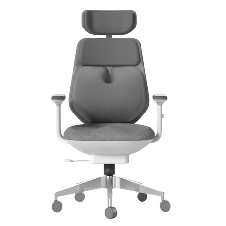 Ergonomische bureau stoel - dubbele airbag lende steun - lende verwarming - grijs met wit Spire