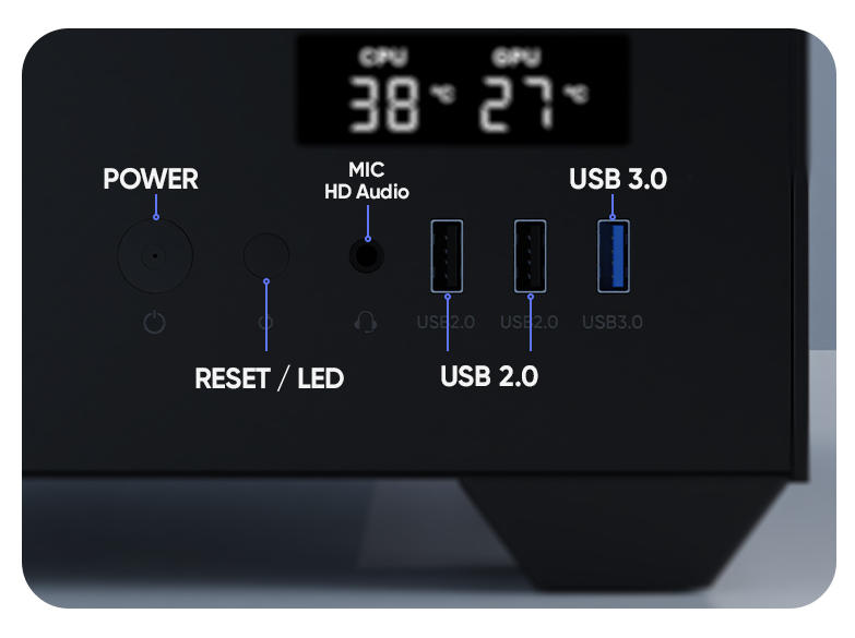 SPIRE Marine U30P RGB BLACK behuizing - PC gamer case - Tempered glass