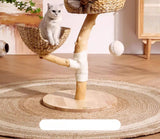 Kattenboom - klimrek voor katten - twee kattenmanden - volledig massief houten - geschikt voor 1-2 katten tot 8kg