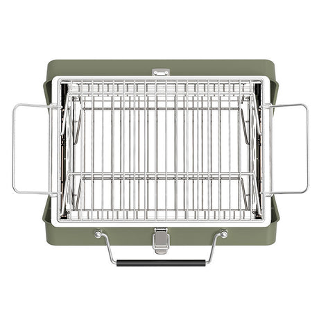 Compacte BBQ - mini barbecue koffer - groen - draagbaar - maat M - Coolgods.nl