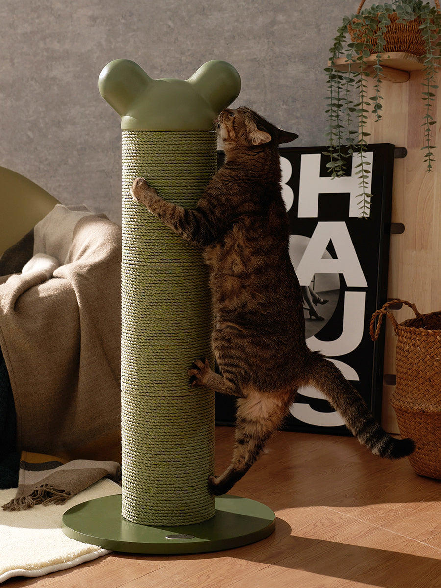 Katten krabpaal - Krabmeubel - voor alle katten - Groen en Wit - 83 x 38.5 x 38.5 cm