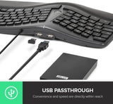 Delux Gesplitst ergonomisch toetsenbord - toetsenbord met polssteun - ergonomisch toetsenbord met draadGesplitst ergonomisch toetsenbord - toetsenbord met polssteun - met draad