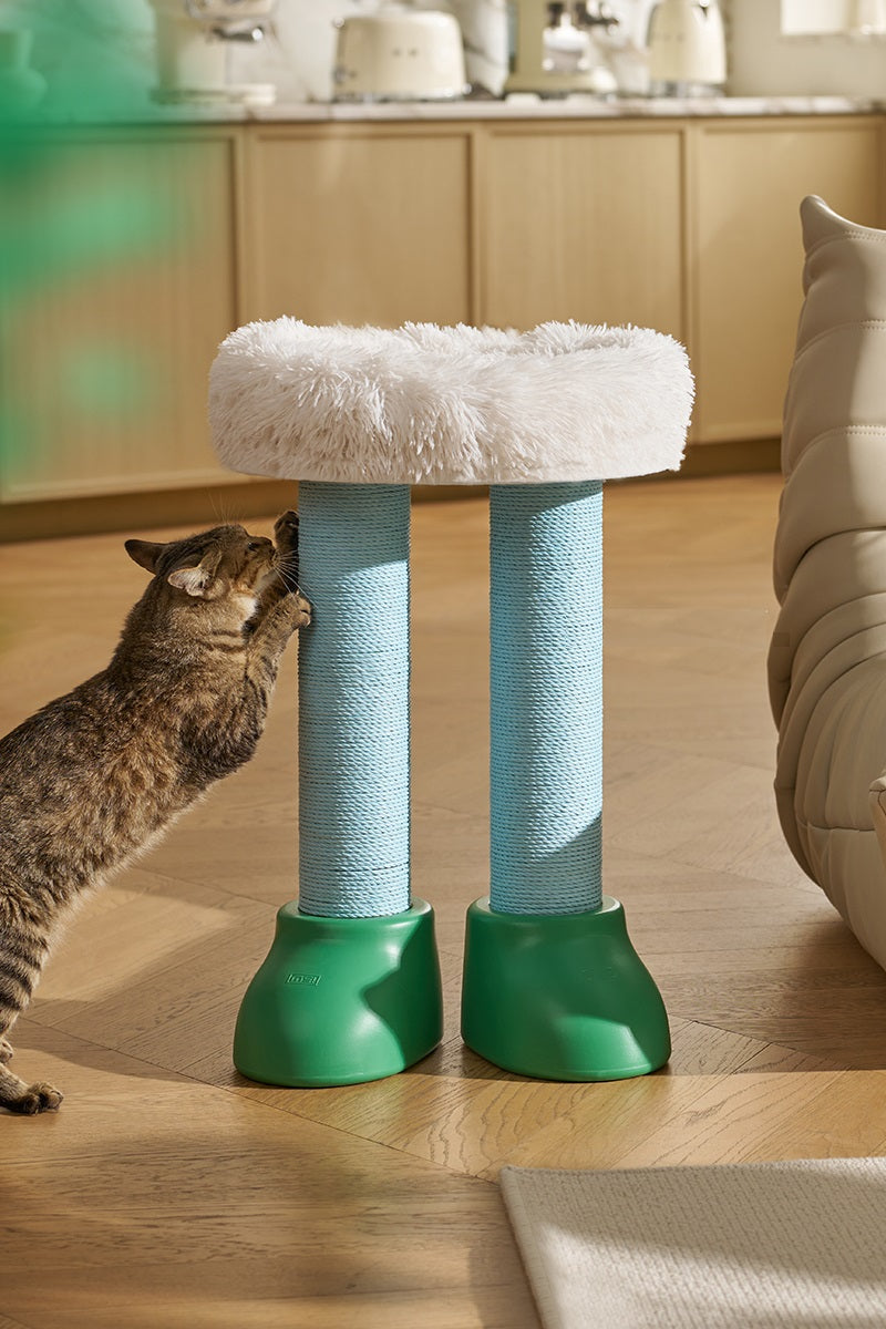 Katten krabpaal - kattenmand - multifunctioneel - groot aantrekkelijk ontwerp - groen en wit - Coolgods.nl