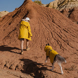 Zomerzon Gele Windicht & Waterdichte Puffer Regenjas voor Honden - Ademend - Voor Grotere Honden