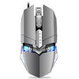 Gaming muis met draad - 10 knoppen - DPI 12800 - RGB verlichting - Grijs metal look - 127x67x41mm Coolgods