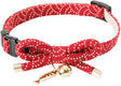 Necoichi Zen halsband | Katten | Rood | Vis bedel | Verstelbaar van 20 tot 35cm Coolgods