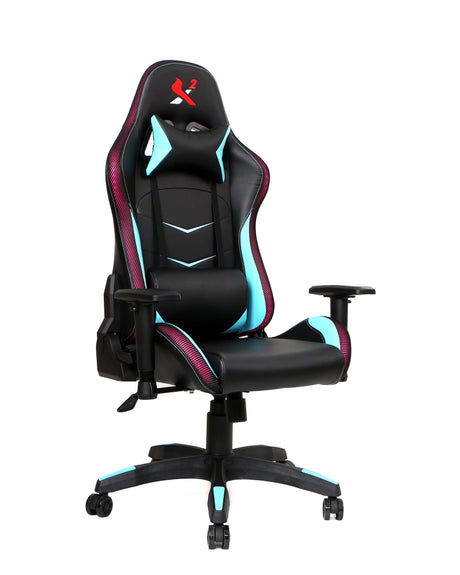 X2 Gaming Stoel - PVC Leer - RGB Lichten - Nylon wielen - Bureau Stoel - Ergonomische Ontwerp - 54x69.5x133cm (LxBxH) Spire