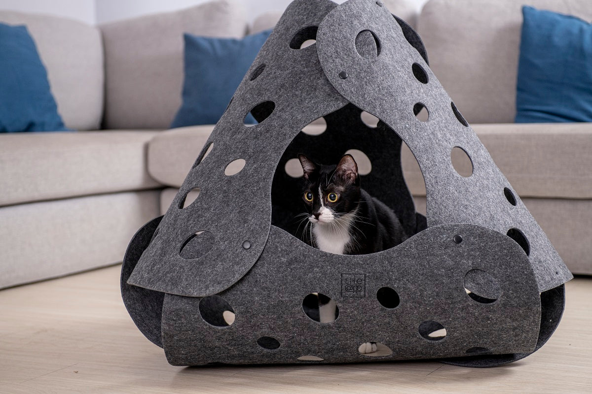 Kattentunnel van Vilt - speelgoed voor katten - speeltunnel huisdieren 63x40cm Coolgods