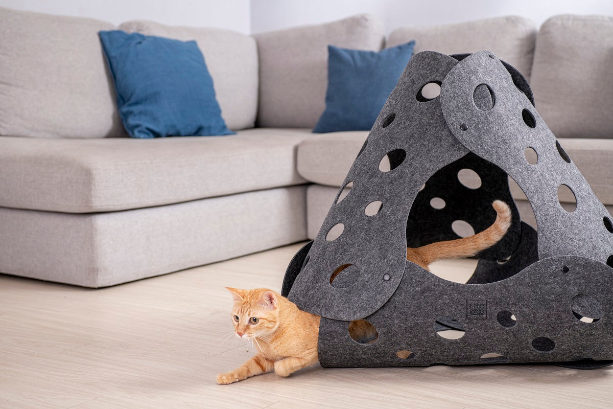 Kattentunnel van Vilt - speelgoed voor katten - speeltunnel huisdieren 63x40cm