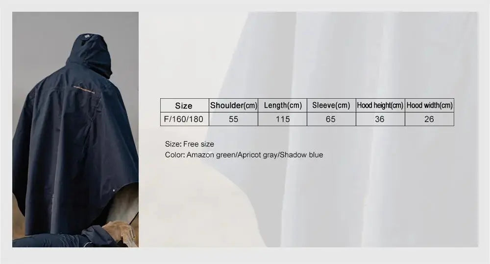 Waterdichte Regenponcho Donkerblauw Coolgods