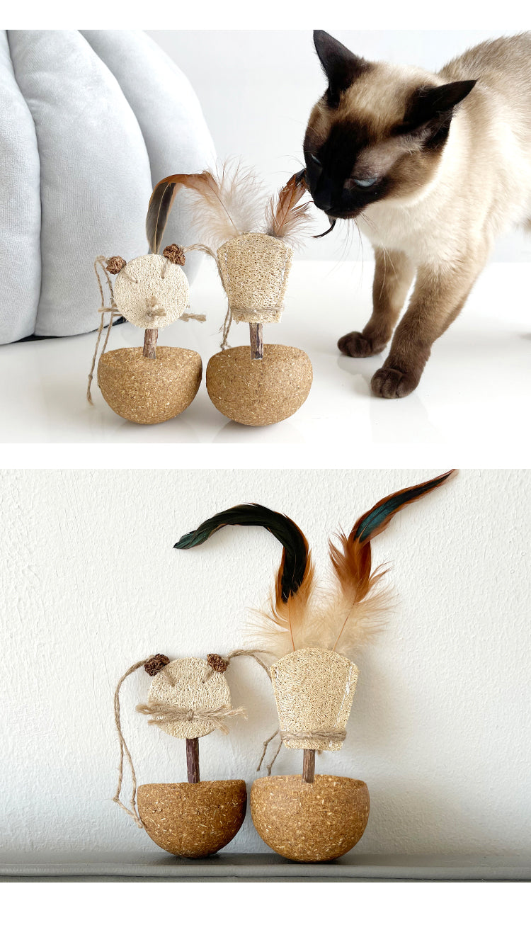 Kattenspeelgoed - Handgemaakt - Duurzame materialen - Panda ontwerp SpirePets