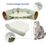 Katten Speelgoed - Speeltunnel voor Katten <10 kg - Multifunctioneel - 2 in 1 - 99x66x28 cm (LxBxH) SpirePets