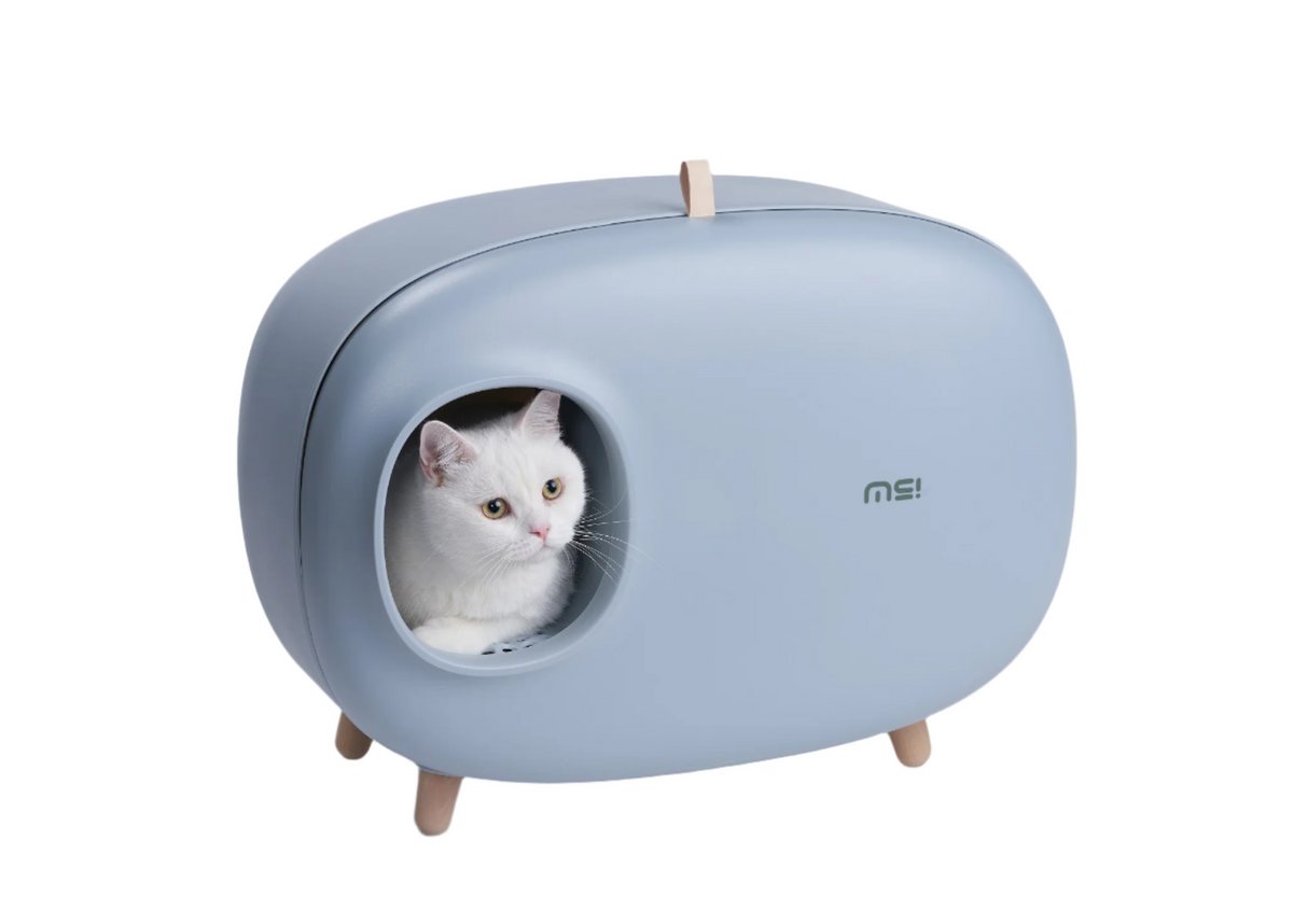 Makesure kattenbak - one size fits all - designprijs winaar - licht blauw