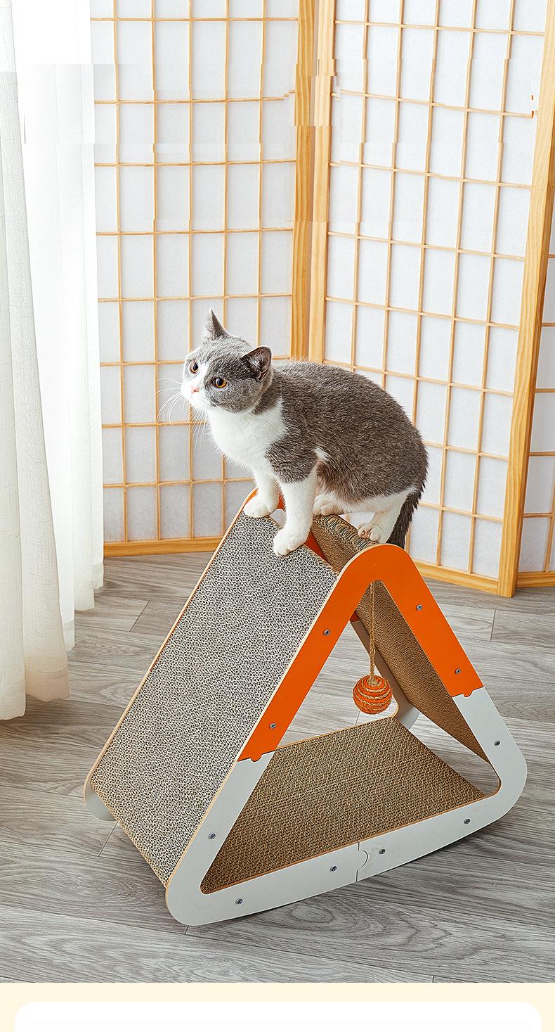 Kattenkrabplank - Verticale driehoekige vorm - Golfkarton - Sisal ballen SPIRE-PETS