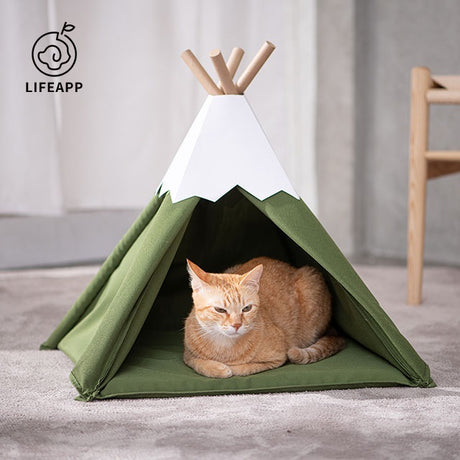 Tipi Kattenmand - Kattentent - Tipi tent voor katten - 52x55x55cm - Blauw SpirePets