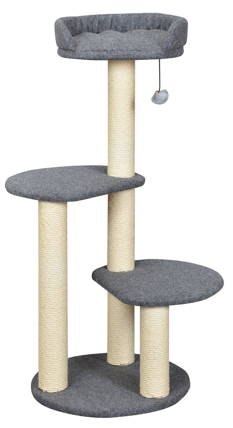 Luxury Scratching Post for Cats | Cindy | 5 Levels | 7 Sisal Crab Columns | Plush Bed