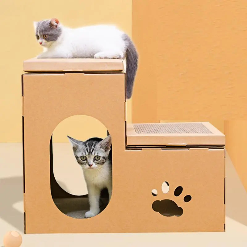 Kattenhuis krab-speelhuis | Huisje voor poezen en katten | 50x32x40cm