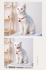 Halsband katten roze met bel - Japans - verstelbaar in lengte - 29 tot 36 cm - kattehalsband - halsbandje