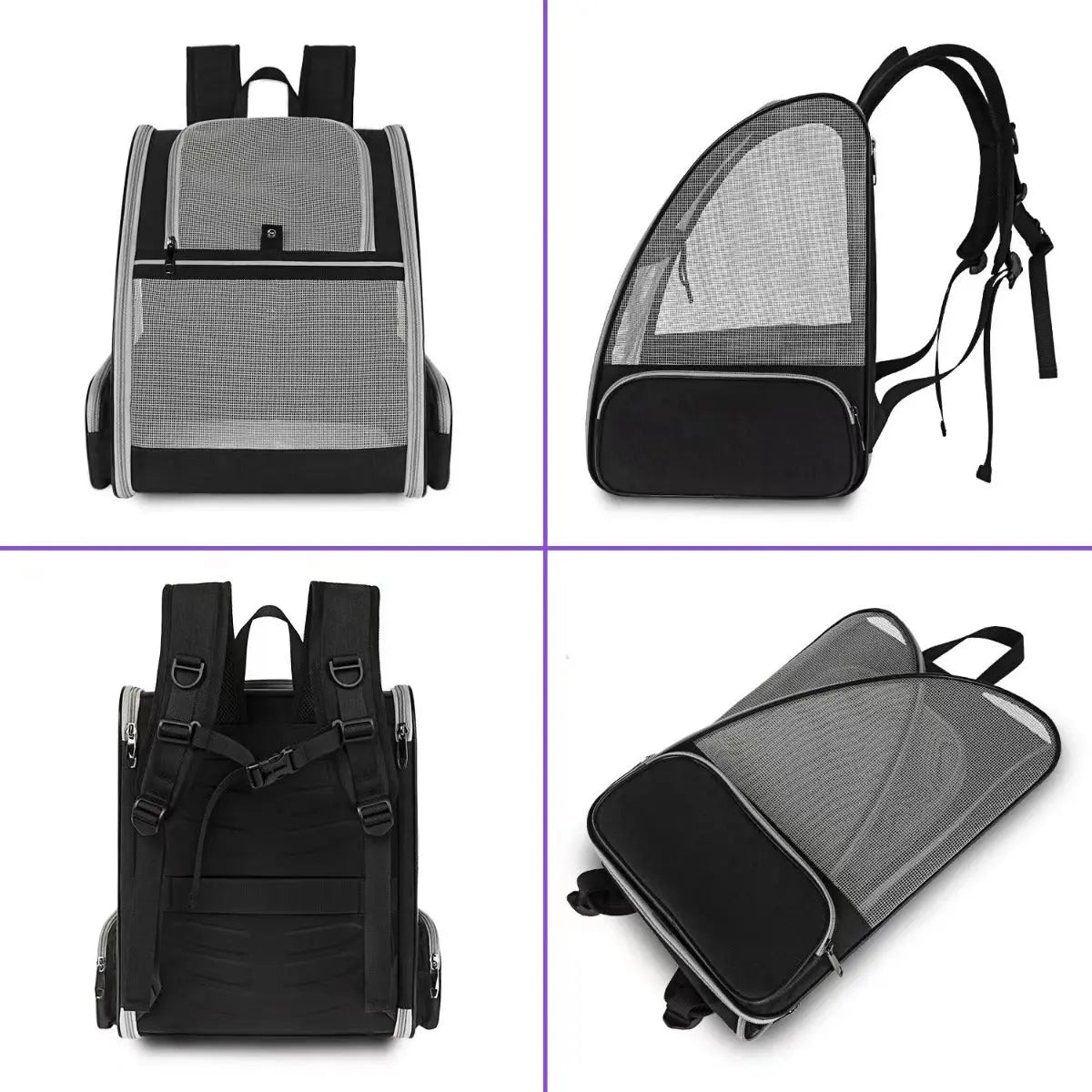 Cat backpack - dog backpack - transparent - for small pets - 32 x 28 x 40 cm - dog carrier bag - cat carrier bag