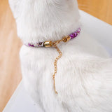 Halsband katten blauw met bel - Japans - verstelbaar in lengte - 29 tot 36 cm - kattehalsband - halsbandje