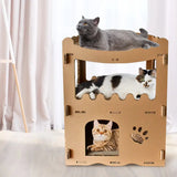 Kattenhuis - Duurzaam speelhuis voor katten en poezen - Karton Afmetingen 535*310*705mm