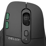 Delux M912 Draadloze Ergonomische Muis - Bluetooth - Zwart - Semi Verticale muis - 121.3x90.7x45.1mm