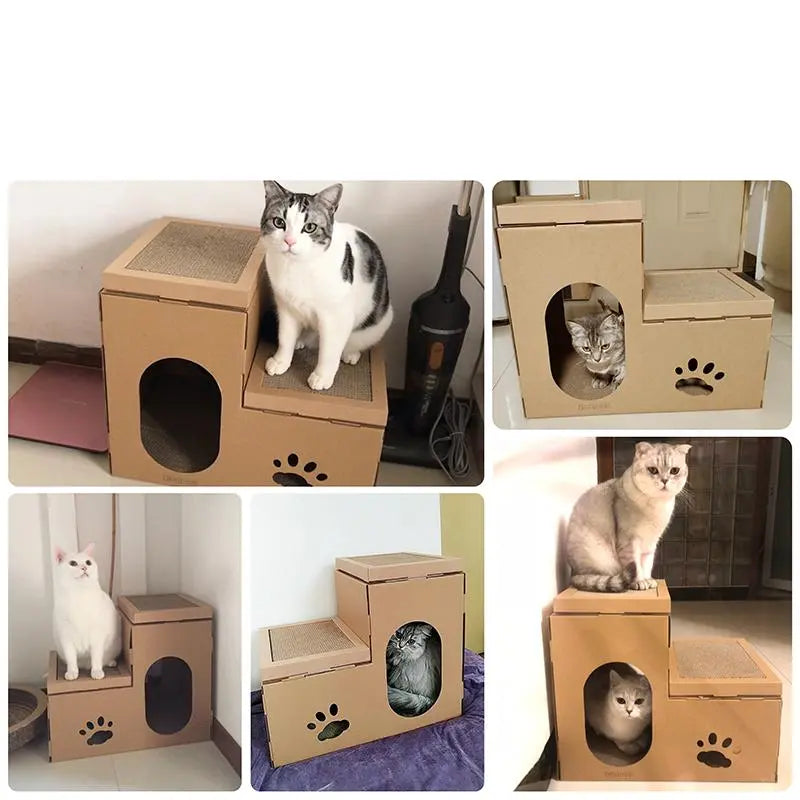 Kattenhuis krab-speelhuis | Huisje voor poezen en katten | 50x32x40cm